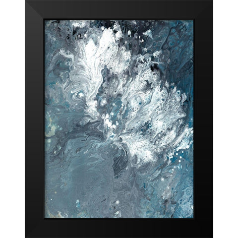 Restless Waves Black Modern Wood Framed Art Print by Charest, Doris