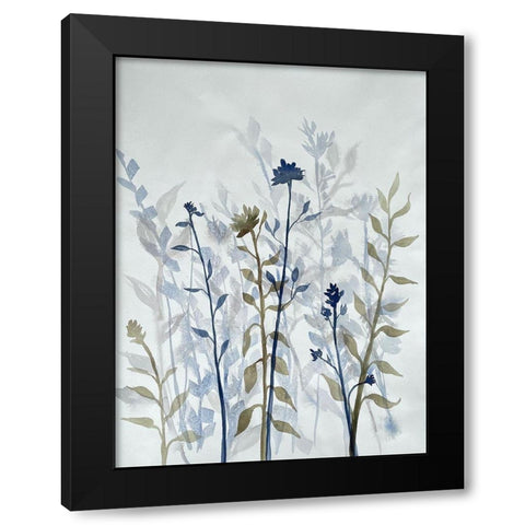 Blue Lit Growth 2 Black Modern Wood Framed Art Print by Charest, Doris