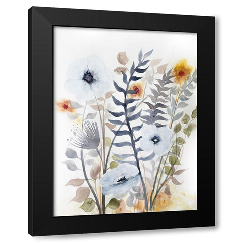 Floral Embrace 2 Black Modern Wood Framed Art Print by Charest, Doris