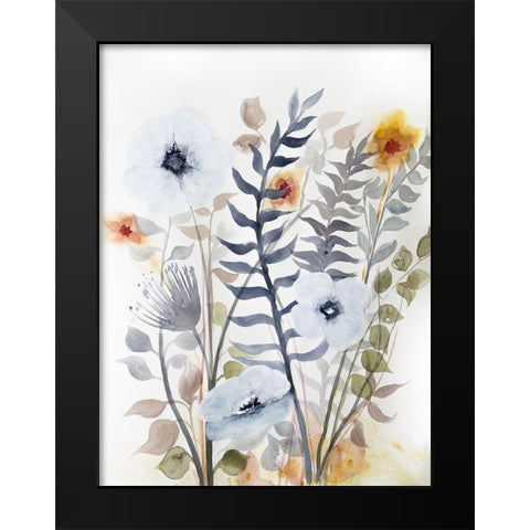 Floral Embrace 2 Black Modern Wood Framed Art Print by Charest, Doris
