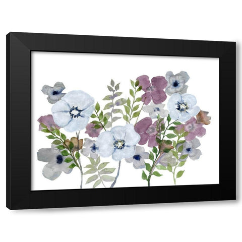 Floral Gossip 3 Black Modern Wood Framed Art Print with Double Matting by Charest, Doris