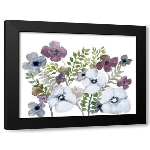 Floral Gossip 4 Black Modern Wood Framed Art Print with Double Matting by Charest, Doris