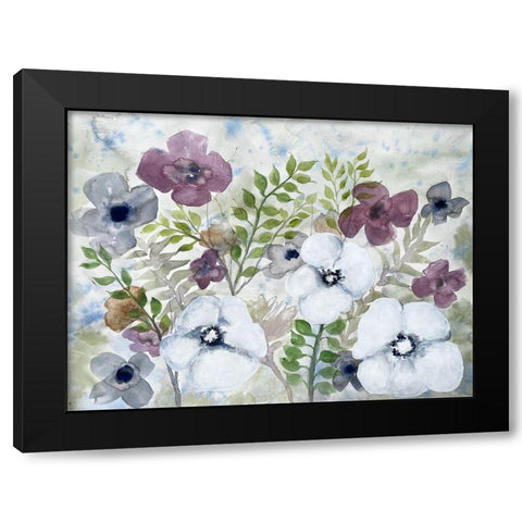 Floral Gossip 2 Black Modern Wood Framed Art Print by Charest, Doris