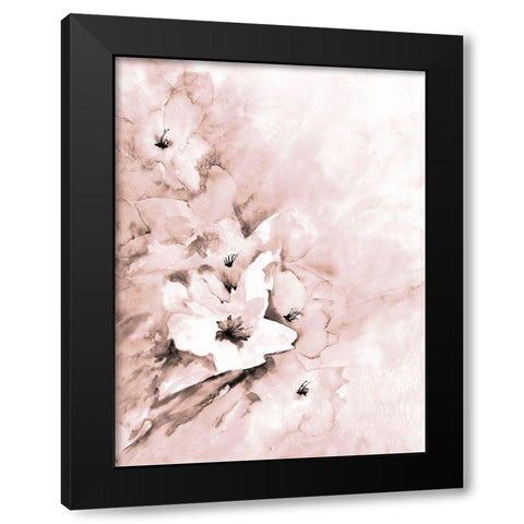 Soft Florals 2 Black Modern Wood Framed Art Print by Charest, Doris