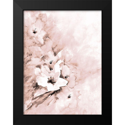 Soft Florals 2 Black Modern Wood Framed Art Print by Charest, Doris