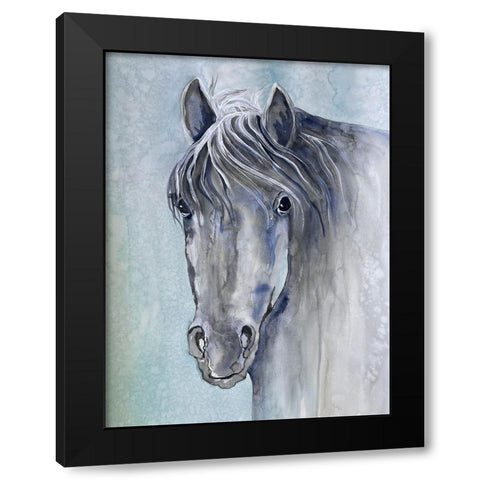 Gentle Stallion 1 Black Modern Wood Framed Art Print with Double Matting by Charest, Doris