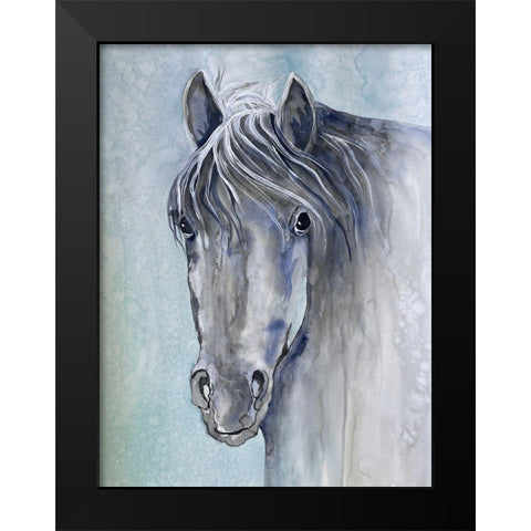 Gentle Stallion 1 Black Modern Wood Framed Art Print by Charest, Doris