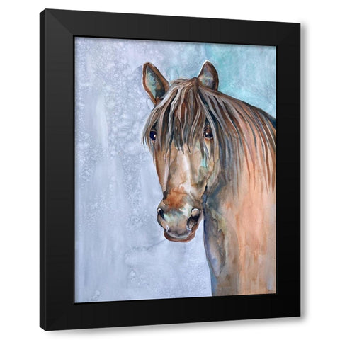 Gentle Stallion 2 Black Modern Wood Framed Art Print with Double Matting by Charest, Doris