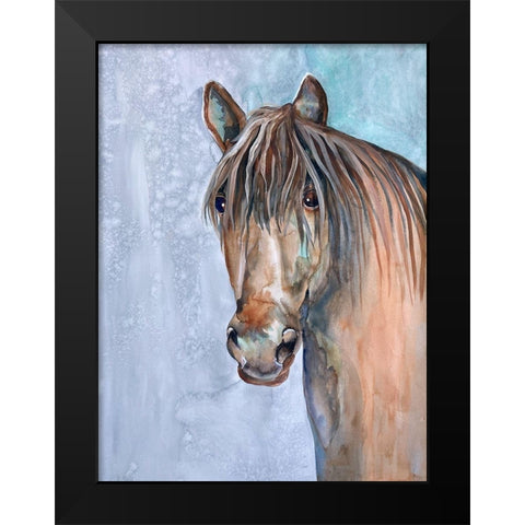 Gentle Stallion 2 Black Modern Wood Framed Art Print by Charest, Doris