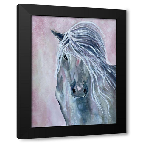 Majestic Stallion 1 Black Modern Wood Framed Art Print with Double Matting by Charest, Doris