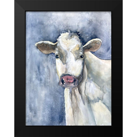 Proud Cattle 1 Black Modern Wood Framed Art Print by Charest, Doris