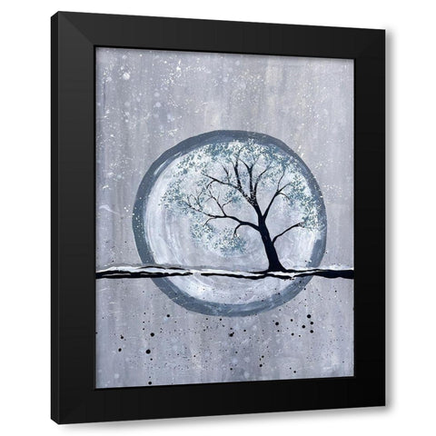 Moonlit Tree 1 Black Modern Wood Framed Art Print with Double Matting by Charest, Doris
