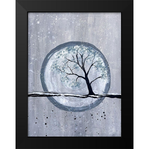 Moonlit Tree 1 Black Modern Wood Framed Art Print by Charest, Doris