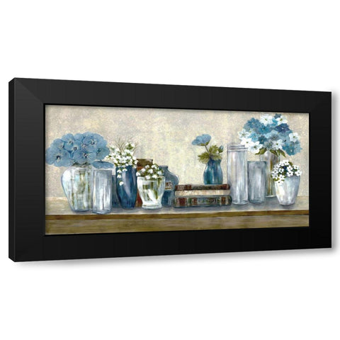 Floral Desk Black Modern Wood Framed Art Print with Double Matting by Charest, Doris
