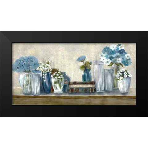 Floral Desk Black Modern Wood Framed Art Print by Charest, Doris