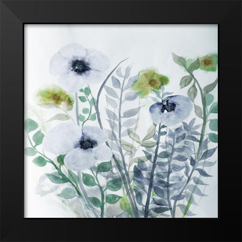 Floral Embrace 1 Black Modern Wood Framed Art Print by Charest, Doris