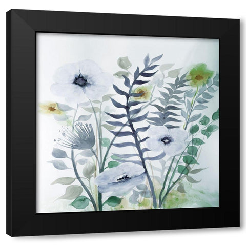 Floral Embrace 2 Black Modern Wood Framed Art Print by Charest, Doris