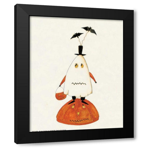 Pumpkin Ghost Black Modern Wood Framed Art Print by DiPaolo, Dan