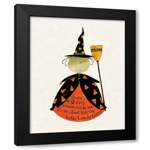 Candy Corn Witch Black Modern Wood Framed Art Print with Double Matting by DiPaolo, Dan