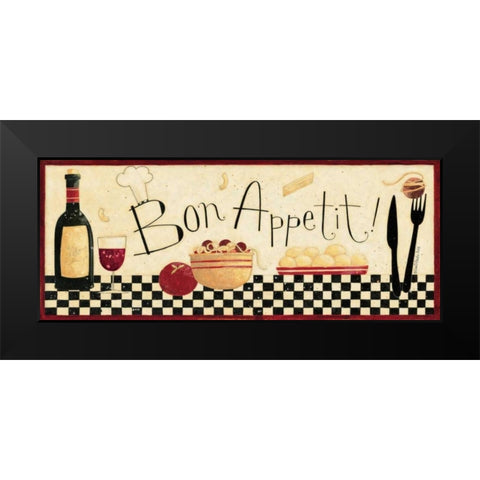 Bon Appetit Black Modern Wood Framed Art Print by DiPaolo, Dan