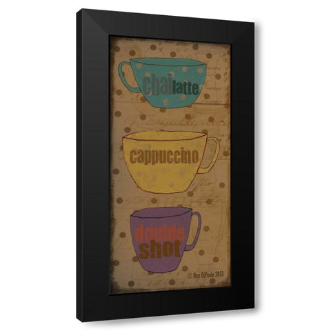Coffee Dots Panel 1 Black Modern Wood Framed Art Print by DiPaolo, Dan