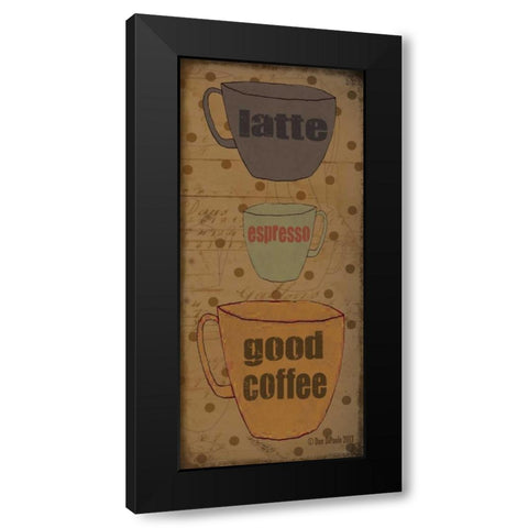 Coffee Dots Panel 2 Black Modern Wood Framed Art Print by DiPaolo, Dan