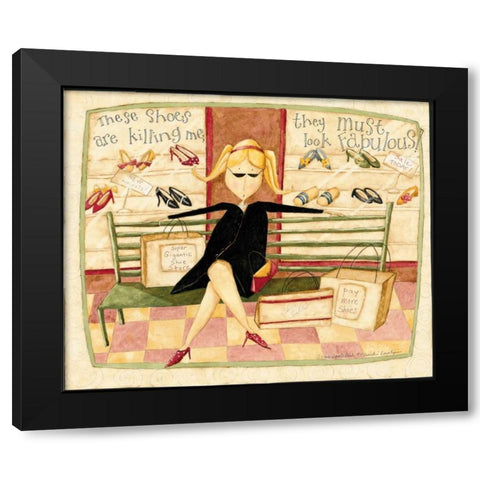 Shoes Black Modern Wood Framed Art Print with Double Matting by DiPaolo, Dan