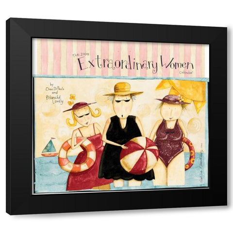 Girlfriends Black Modern Wood Framed Art Print with Double Matting by DiPaolo, Dan