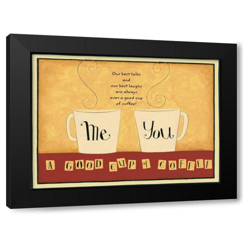 You And Me Black Modern Wood Framed Art Print with Double Matting by DiPaolo, Dan