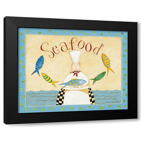 Seafood Black Modern Wood Framed Art Print with Double Matting by DiPaolo, Dan