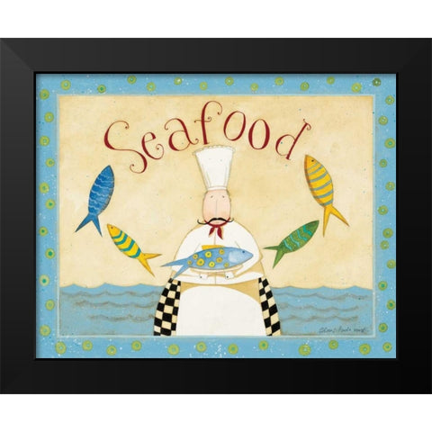 Seafood Black Modern Wood Framed Art Print by DiPaolo, Dan