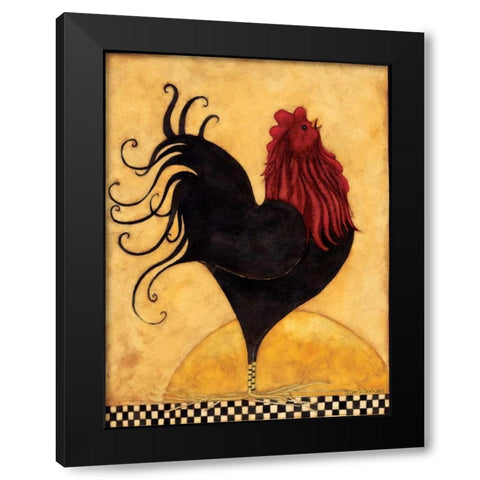 Rooster Black Modern Wood Framed Art Print by DiPaolo, Dan