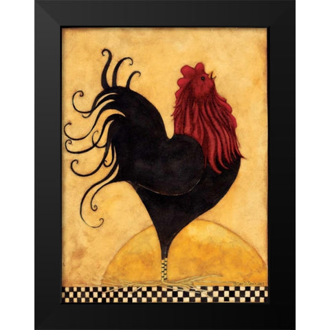 Rooster Black Modern Wood Framed Art Print by DiPaolo, Dan