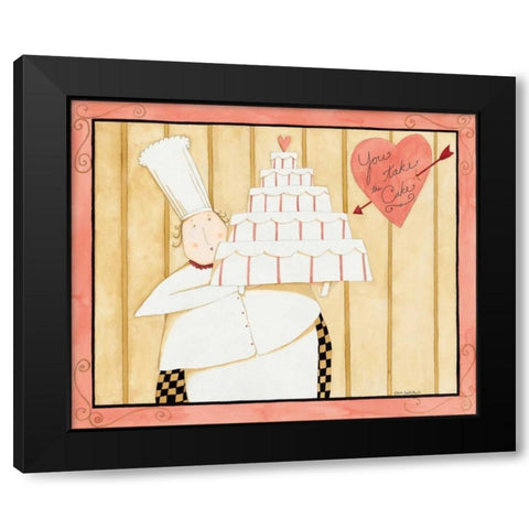 Love Cake Black Modern Wood Framed Art Print with Double Matting by DiPaolo, Dan