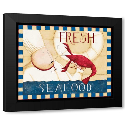 Fresh Seafood Black Modern Wood Framed Art Print by DiPaolo, Dan