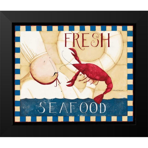 Fresh Seafood Black Modern Wood Framed Art Print by DiPaolo, Dan
