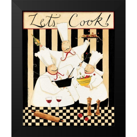 Lets Cook Black Modern Wood Framed Art Print by DiPaolo, Dan