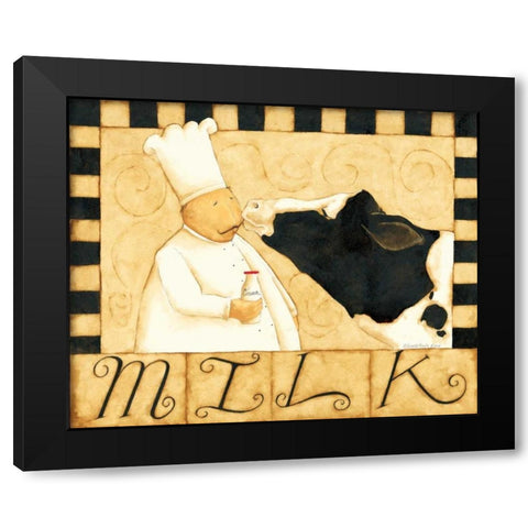 Moo Black Modern Wood Framed Art Print by DiPaolo, Dan