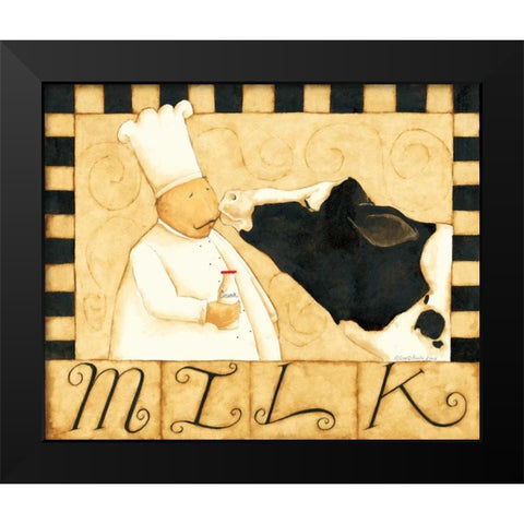 Moo Black Modern Wood Framed Art Print by DiPaolo, Dan