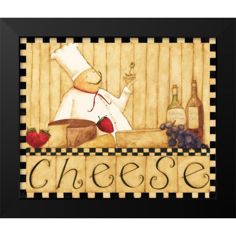 Wine And Cheese Black Modern Wood Framed Art Print by DiPaolo, Dan