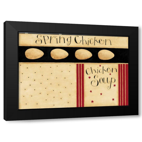 Spring Chicken Black Modern Wood Framed Art Print with Double Matting by DiPaolo, Dan