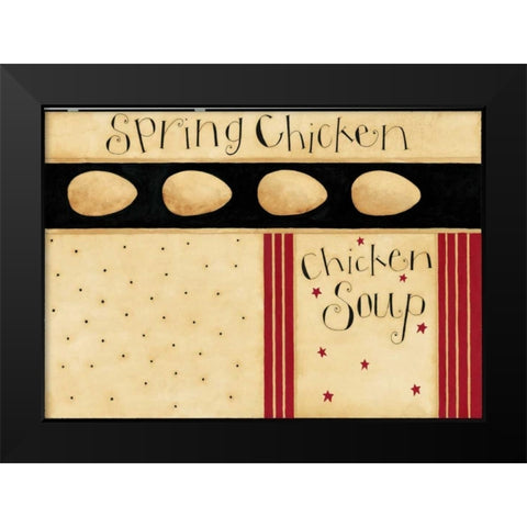 Spring Chicken Black Modern Wood Framed Art Print by DiPaolo, Dan