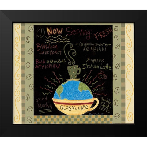 World Black Modern Wood Framed Art Print by DiPaolo, Dan