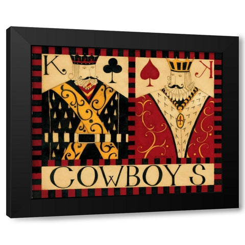 Cowboys Black Modern Wood Framed Art Print by DiPaolo, Dan