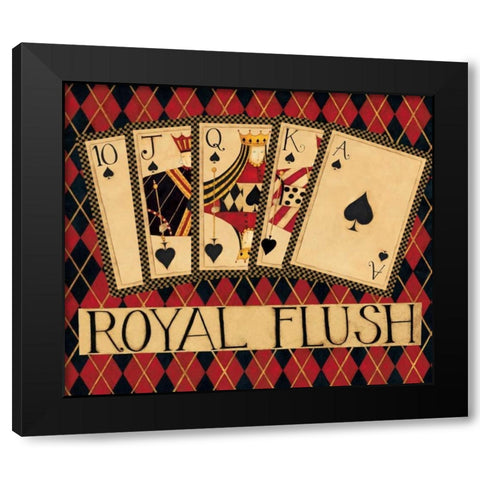 Royal Flush Black Modern Wood Framed Art Print with Double Matting by DiPaolo, Dan