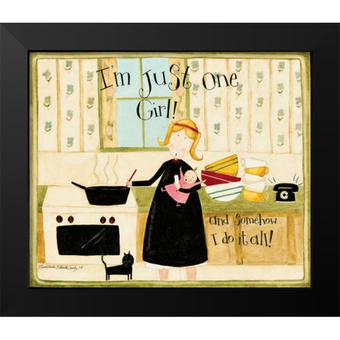 Power Woman Black Modern Wood Framed Art Print by DiPaolo, Dan