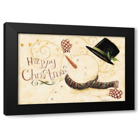 Happy Christmas Black Modern Wood Framed Art Print by DiPaolo, Dan