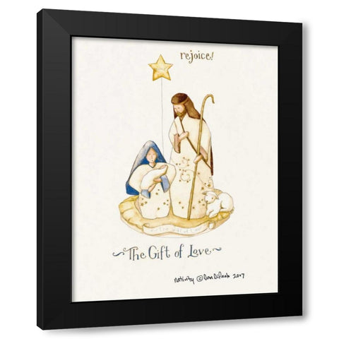 Christmas Star Black Modern Wood Framed Art Print with Double Matting by DiPaolo, Dan