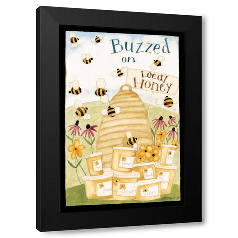 Buzzed On Honey Black Modern Wood Framed Art Print with Double Matting by DiPaolo, Dan