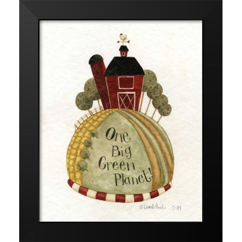 Green Planet Black Modern Wood Framed Art Print by DiPaolo, Dan